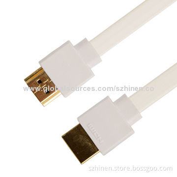 HDMI flat Cables, High-speed with Ethernet 3D, 4 x 2K Video Supported